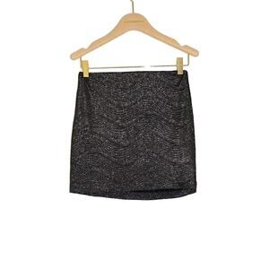 BGBGeneration - Sparkly High Waist Mini Skirt in Shimmer Black / Size S